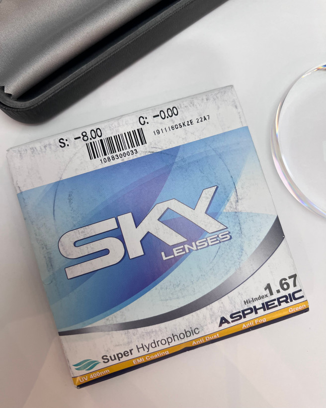 خرید عدسی طبی فشرده ۱.۶۷ Sky ضد بخار و آنتی رفلکس