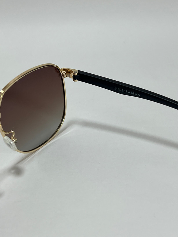 زاویه کناری فریم فلزی عینک آفتابی مردانه فیلیپ فابین Filip Fabian طلایی شیک uv400