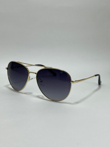 عینک آفتابی مردانه فلزی فیلیپ فابین Filip Fabian فریم مشکی طلایی لنز دودی uv400 پلاریزه شیک