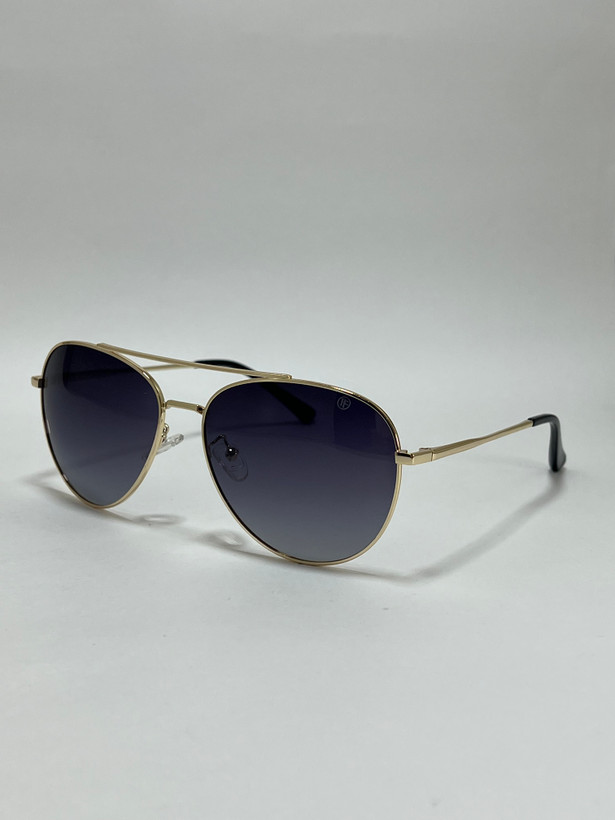 عینک آفتابی مردانه فلزی فیلیپ فابین Filip Fabian فریم مشکی طلایی لنز دودی uv400 پلاریزه شیک