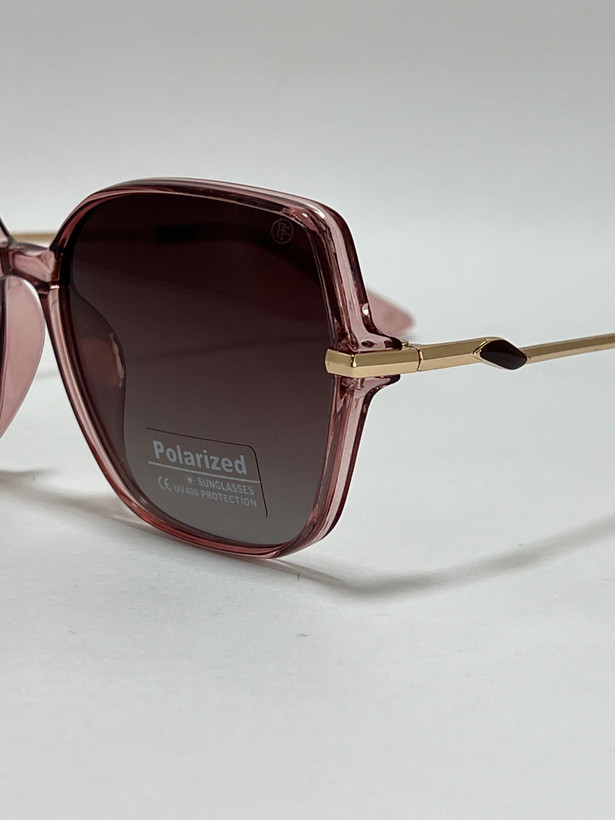 نمای نزدیک از فریم کائوچویی قهوهای عینک آفتابی فیلیپ فابین