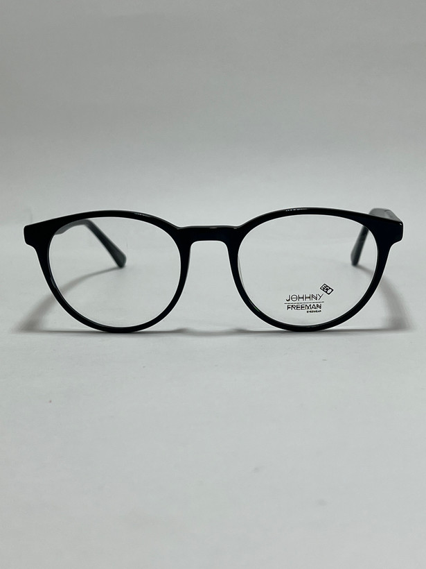 نمای پشت فریم عینک طبی کائوچویی جانی فریمن مدل اکو Johnny Freeman Eco مشکی شیک