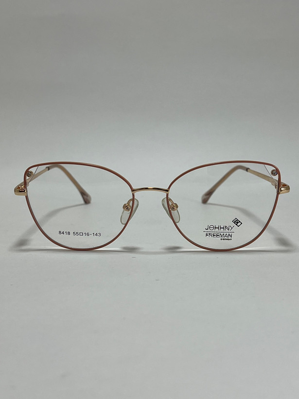 نمای پشت فریم عینک طبی گربه ای زنانه فلزی جانی فریمن مدل اکو Johnny Freeman Eco طلایی شیک