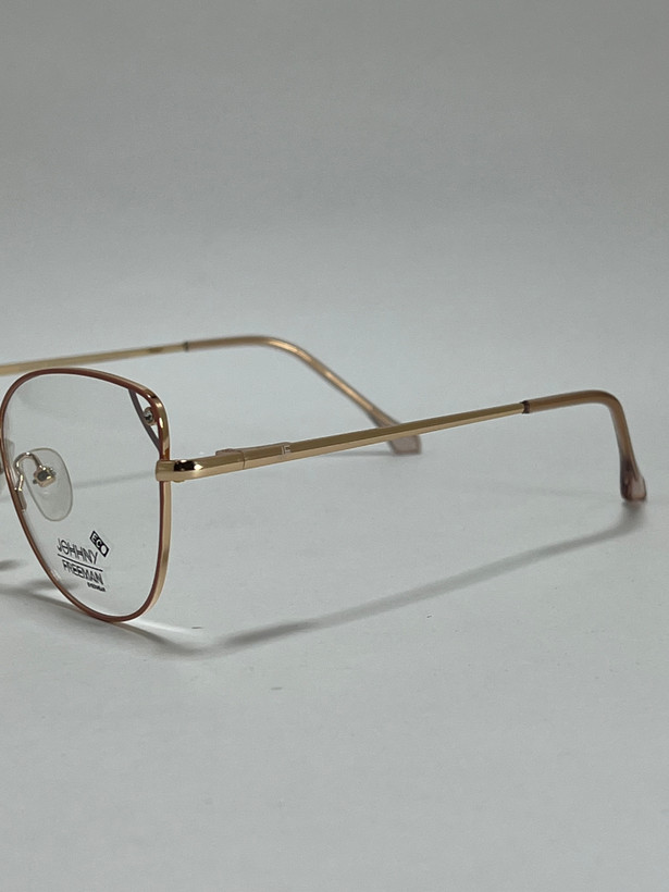 دسته فلزی ظریف عینک طبی گربه ای زنانه جانی فریمن مدل اکو Johnny Freeman Eco طلایی شیک