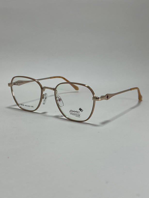 عینک طبی زنانه فلزی جانی فریمن Johnny Freeman Eco فریم گرد مشکی نقره ای اکو