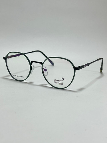 عینک طبی فلزی جانی فریمن Johnny Freeman Eco فریم گرد کوچک مشکی طلایی