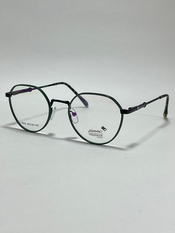 عینک طبی فلزی جانی فریمن Johnny Freeman Eco فریم گرد کوچک مشکی طلایی